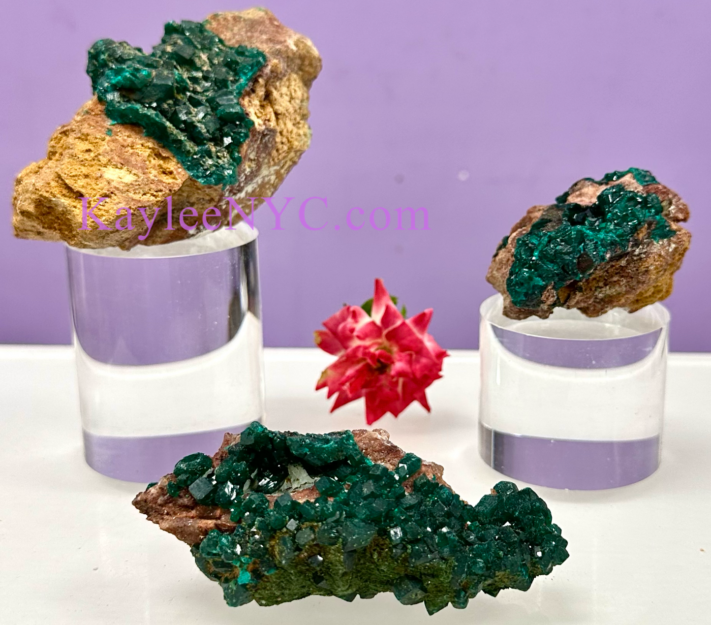 3 PCs Natural Dioptase Raw Crystal healing energy