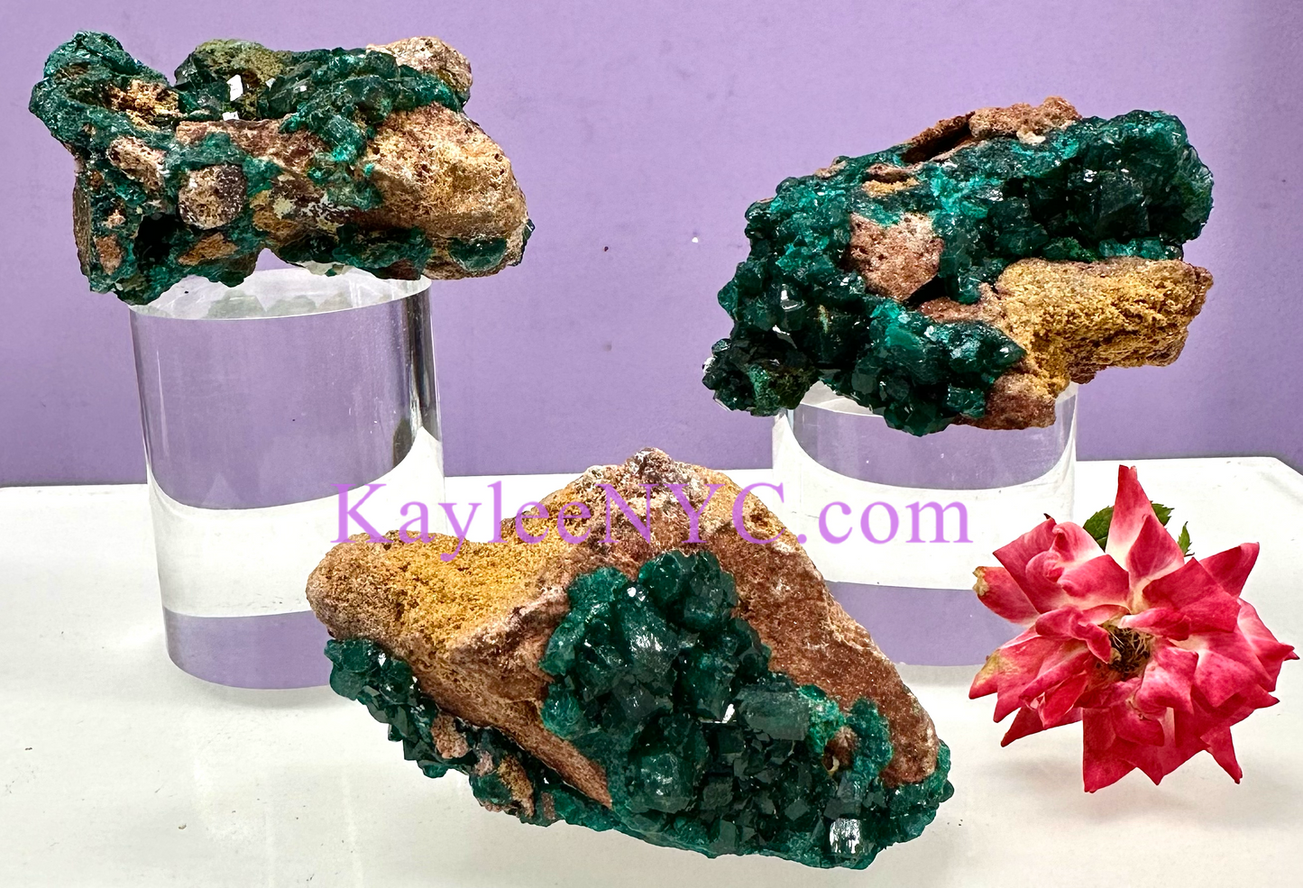 3 PCs Natural Dioptase Raw Crystal healing energy