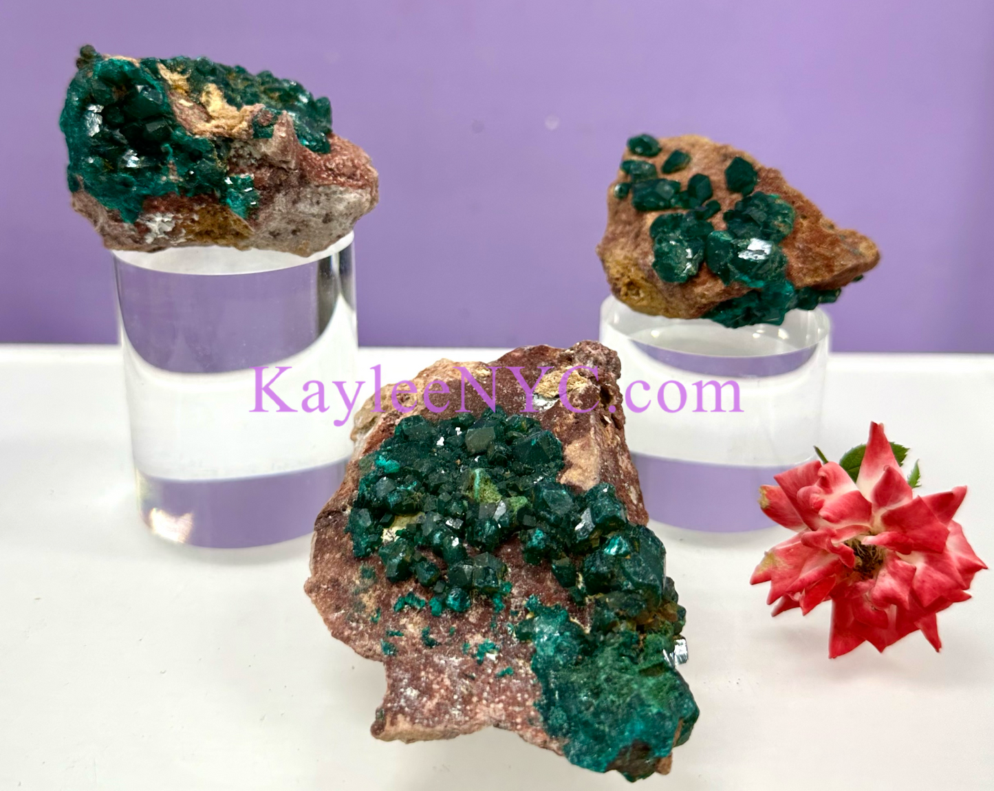 3 PCs Natural Dioptase Raw Crystal healing energy