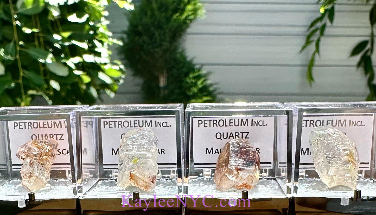 4 PCs Natural Petroleum Quartz Raw Crystal healing energy