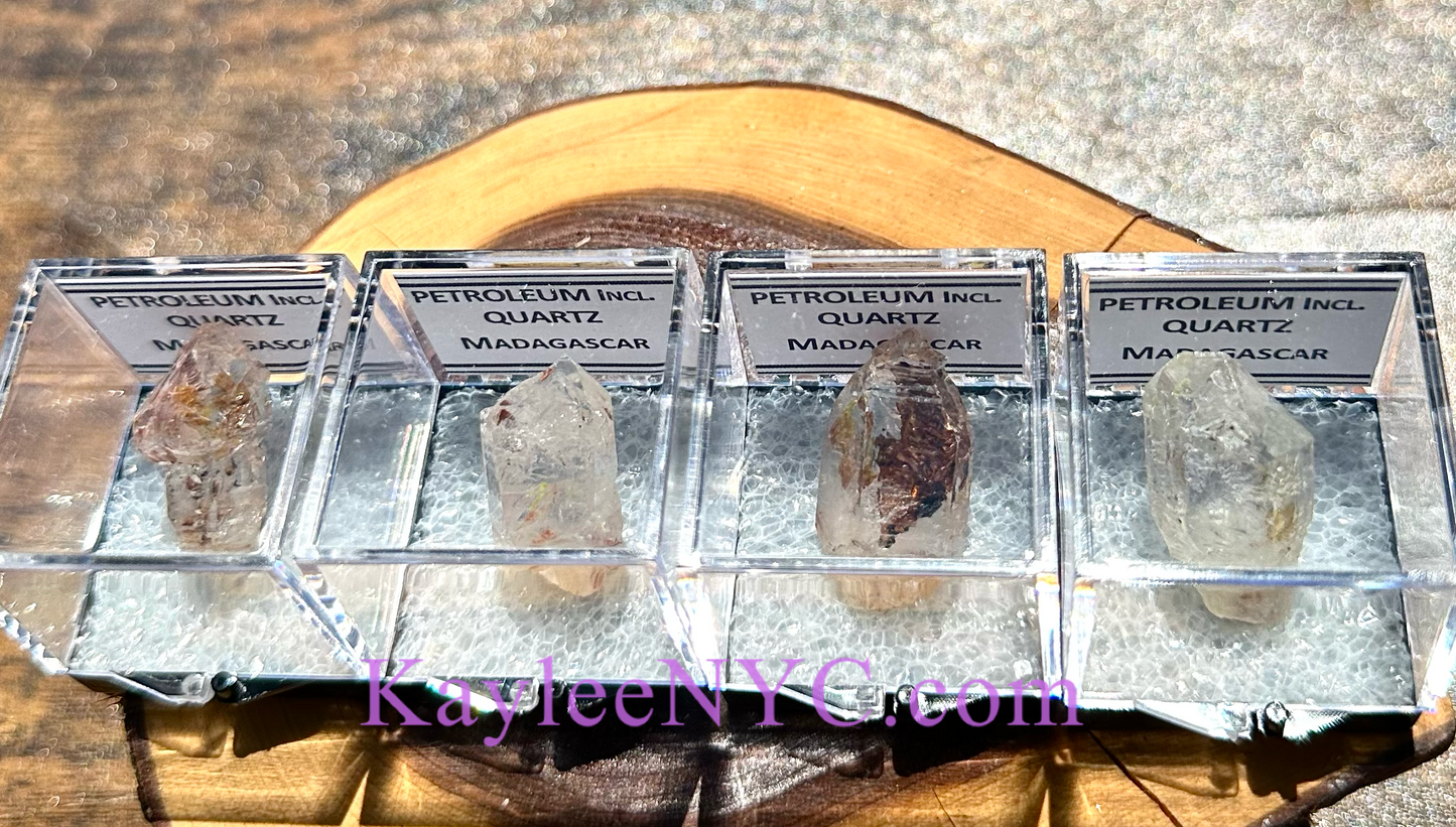 4 PCs Natural Petroleum Quartz Raw Crystal healing energy