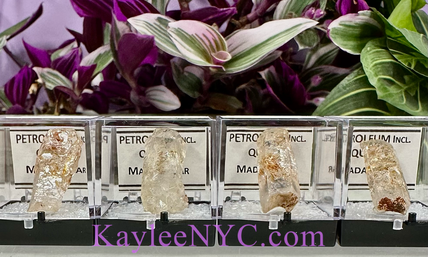 4 PCs Natural Petroleum Quartz Raw Crystal healing energy