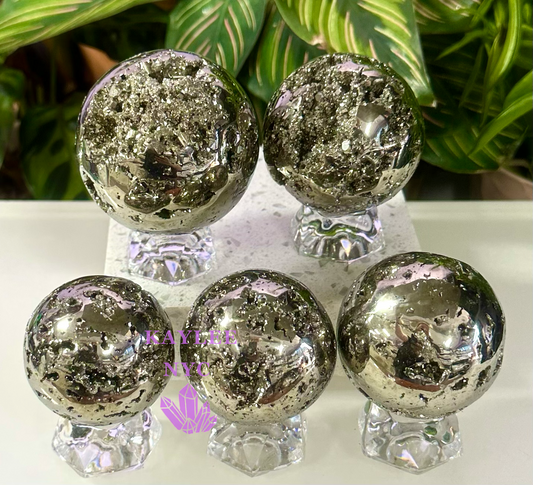 4 to 5 PCs Natural Pyrite Sphere