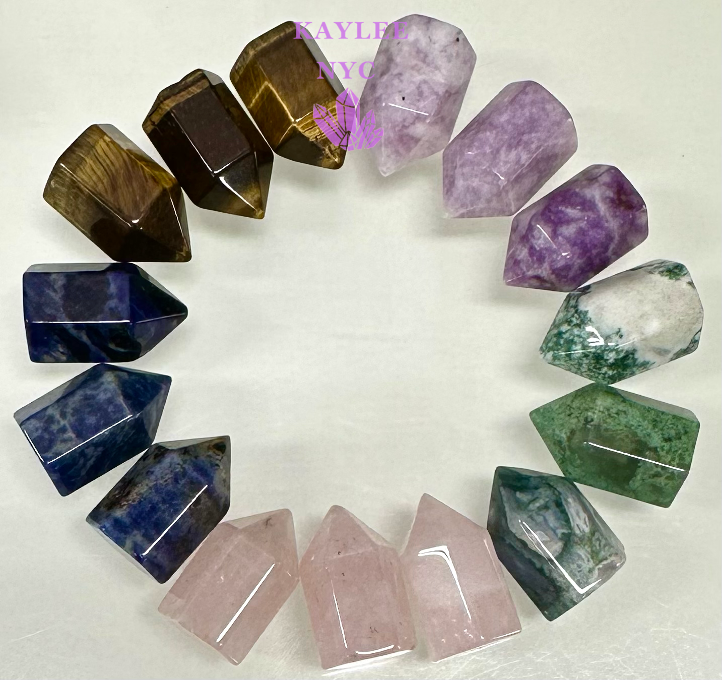 15 PCs Natural Mix Crystal Mini Obelisk Tower Point