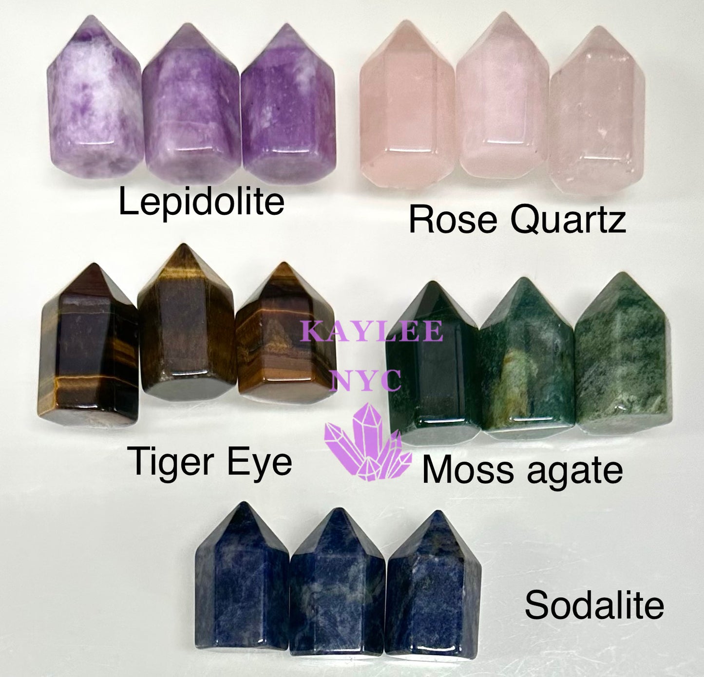 15 PCs Natural Mix Crystal Mini Obelisk Tower Point