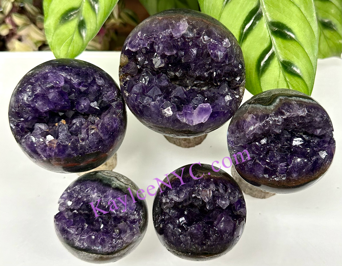 5 PCs Amethyst Sphere 2.8 to 3 lbs