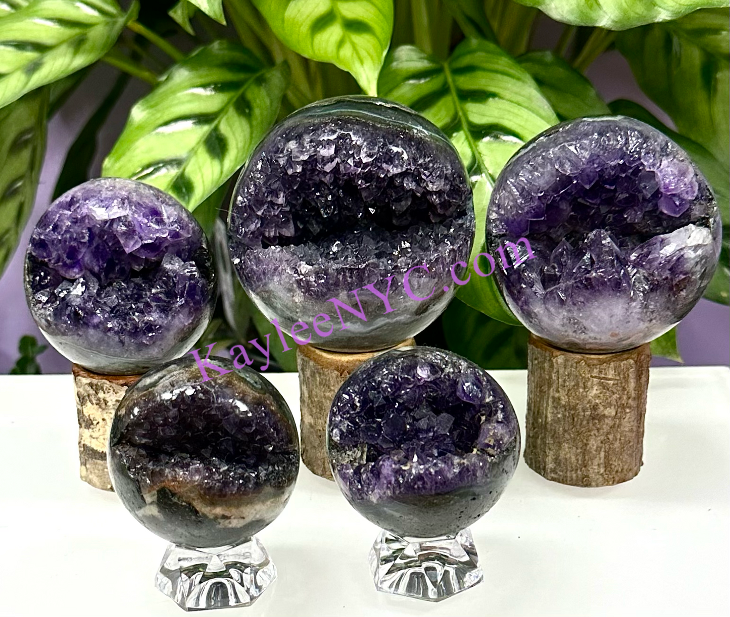 5 PCs Amethyst Sphere 2.8 to 3 lbs