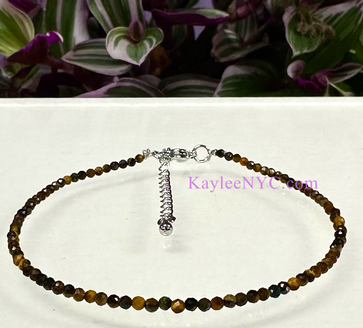 6 PCs 2mm Natural Tiger Eye Anklets Crystal Healing Energy