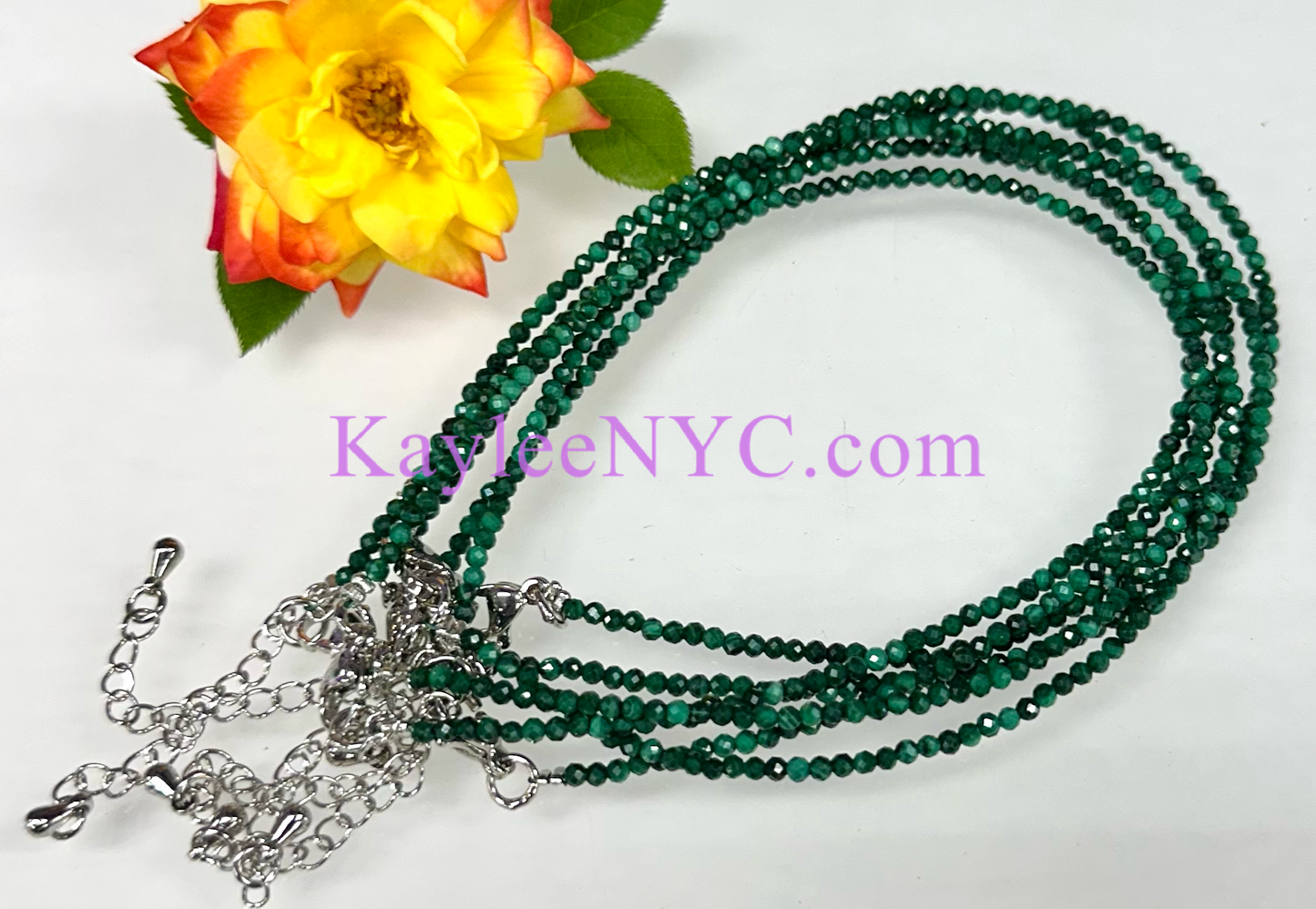 6 PCs 2mm Natural Malachite Anklets Crystal Healing Energy