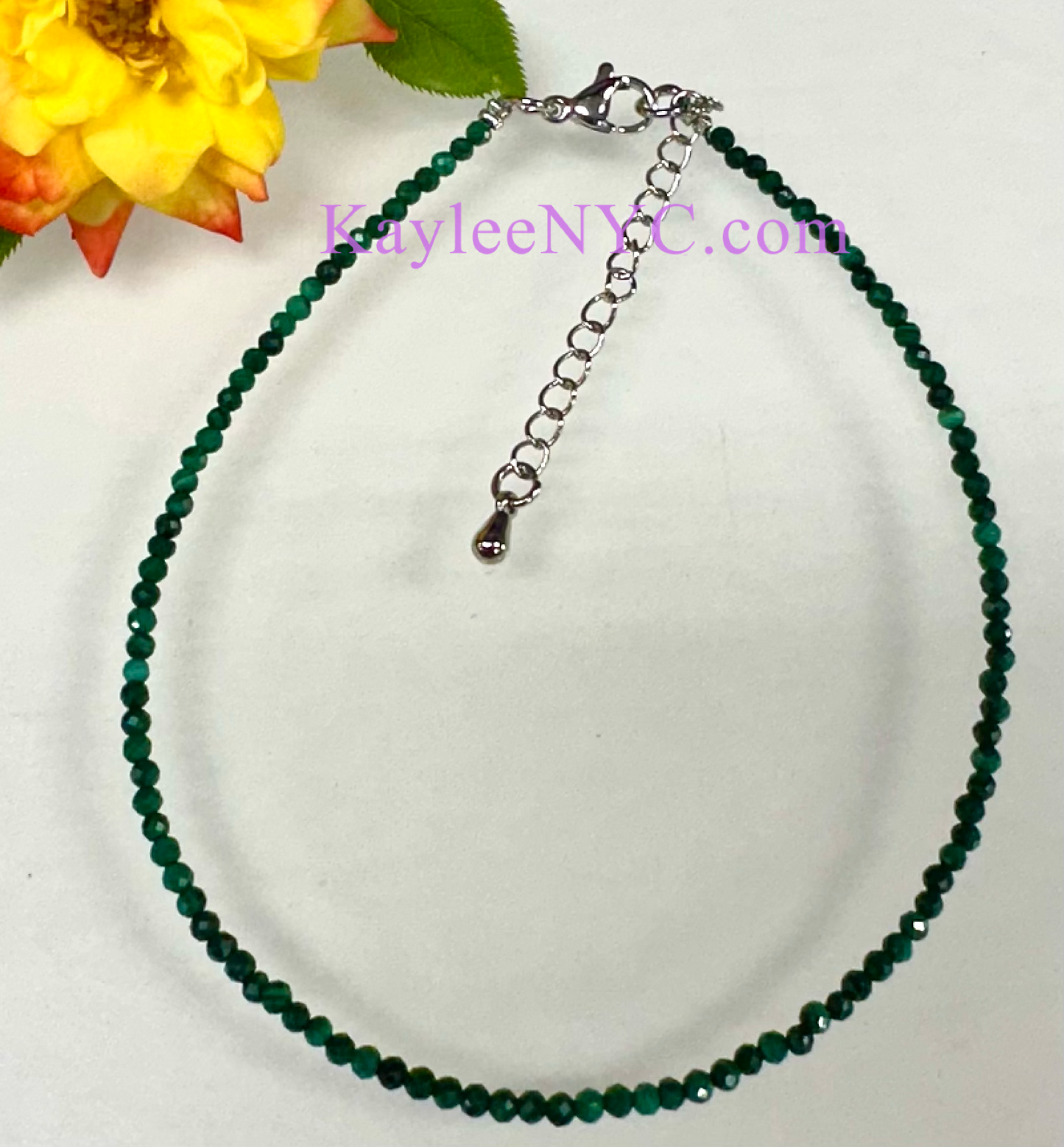 6 PCs 2mm Natural Malachite Anklets Crystal Healing Energy