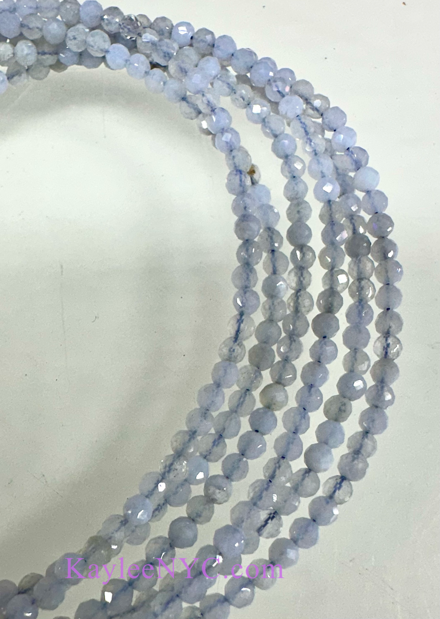 6 PCs 2mm Natural Blue Lace Agate Anklets Crystal Healing Energy