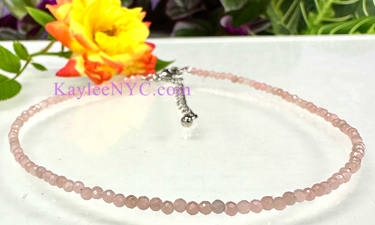 6 PCs 2mm Natural Pink Opal Anklets Crystal Healing Energy