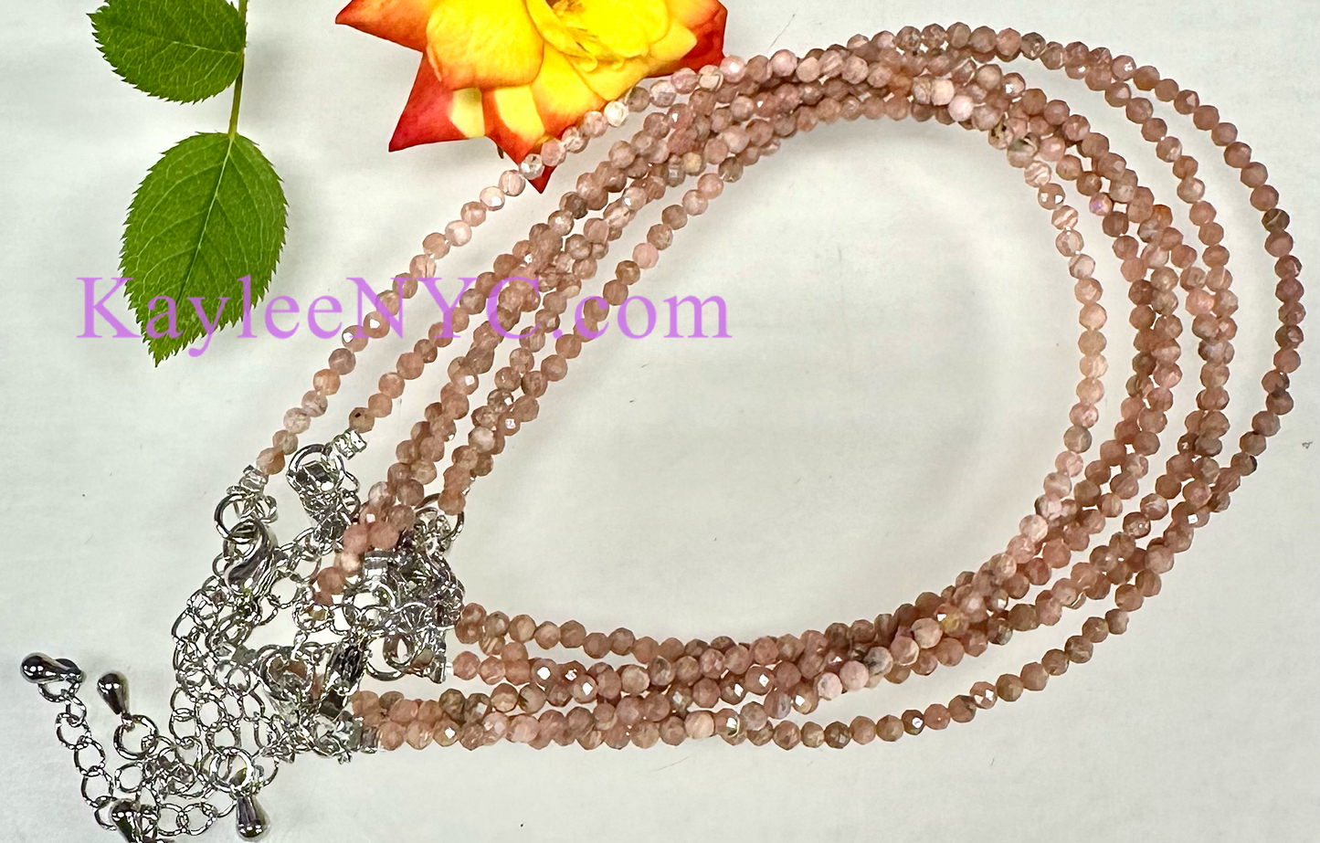 6 PCs 2mm Natural Rhodochrosite Anklets Crystal Healing Energy