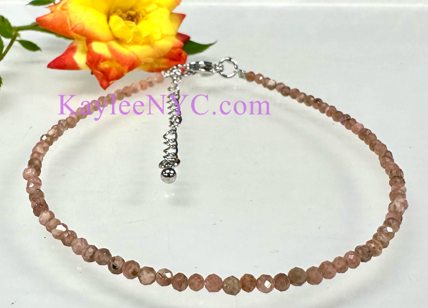 6 PCs 2mm Natural Rhodochrosite Anklets Crystal Healing Energy