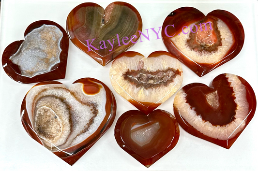 Wholesale Lot 2 lbs Natural Druzy Carnelian Heart Crystal Healing Energy