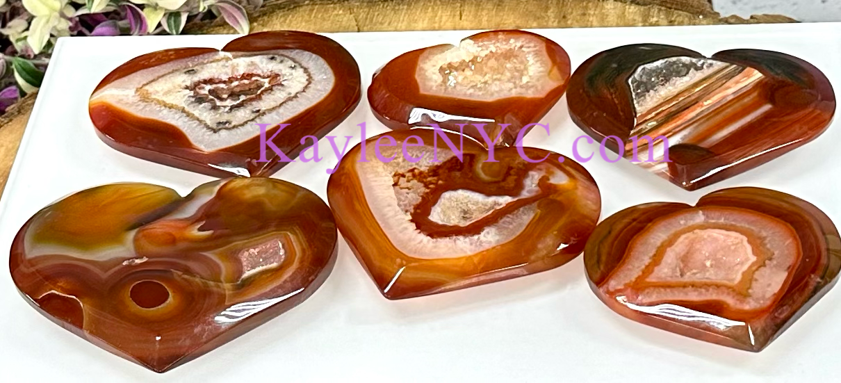 Wholesale Lot 2 lbs Natural Druzy Carnelian Heart Crystal Healing Energy