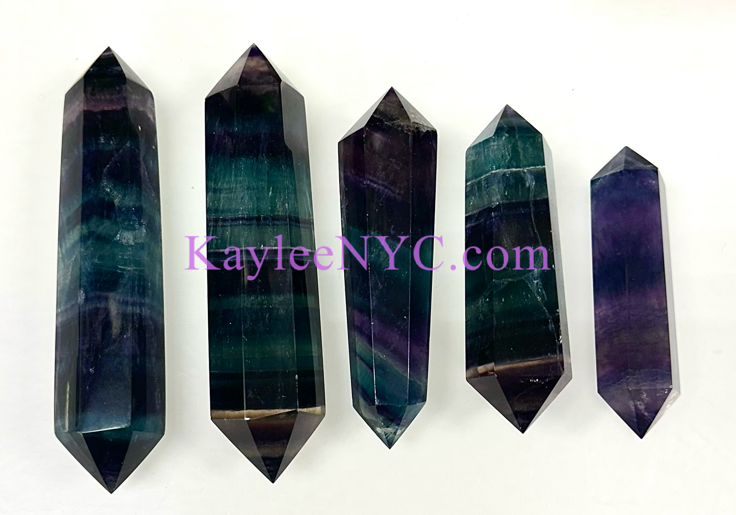 Wholesale Lot 1 Lb Natural Rainbow Fluorite Double Terminated Point Crystal Healing Energy