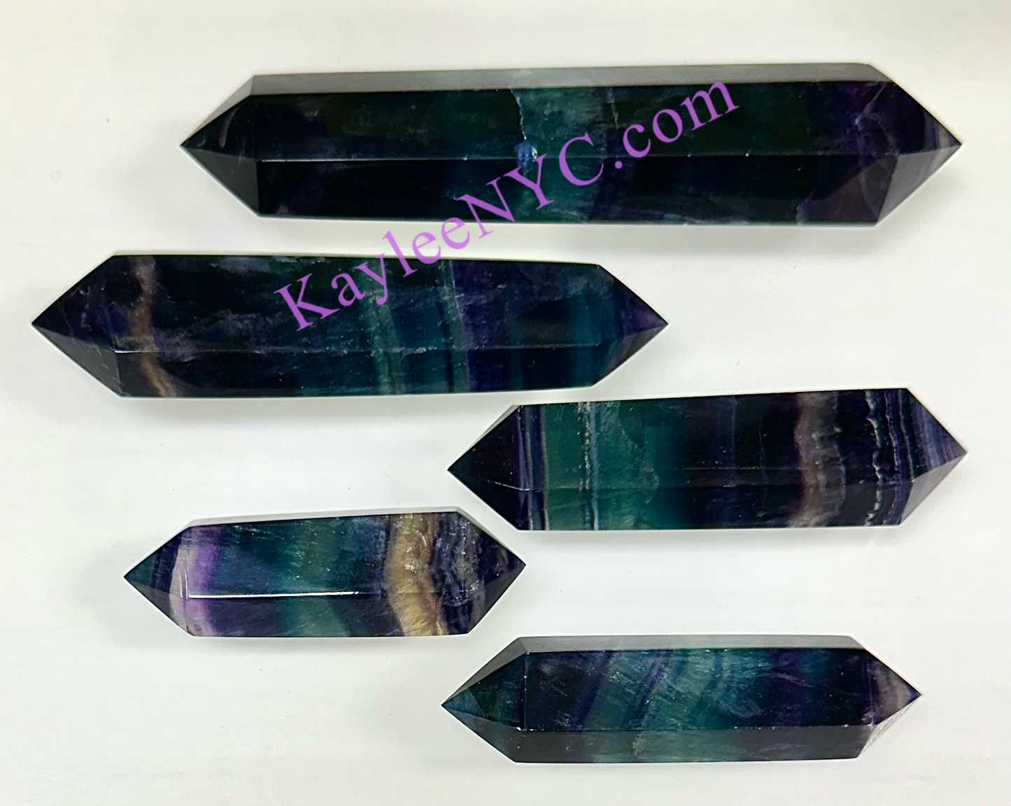 Wholesale Lot 1 Lb Natural Rainbow Fluorite Double Terminated Point Crystal Healing Energy