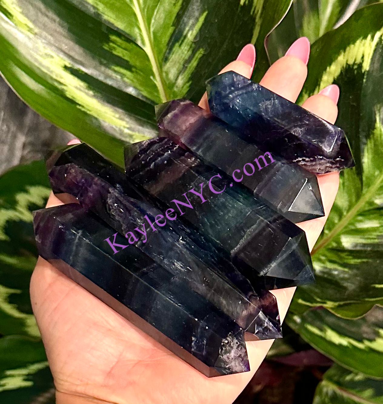 Wholesale Lot 1 Lb Natural Rainbow Fluorite Double Terminated Point Crystal Healing Energy