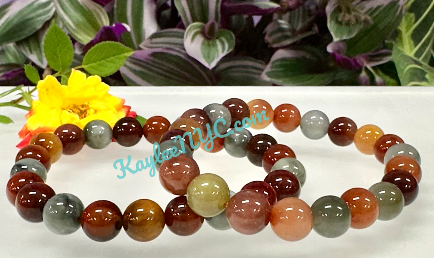 Wholesale 6 Pcs Natural Amphibole Quartz 8mm 7.5” Crystal Healing Stretch Bracelet