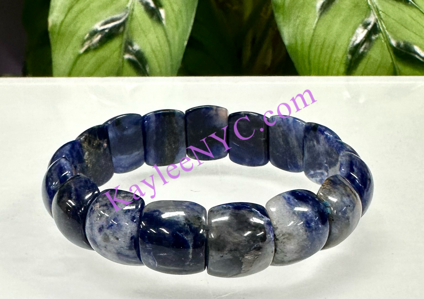 6 Pcs 15mm Natural Sodalite Stretch Bracelet 7.5” Crystal Healing Energy