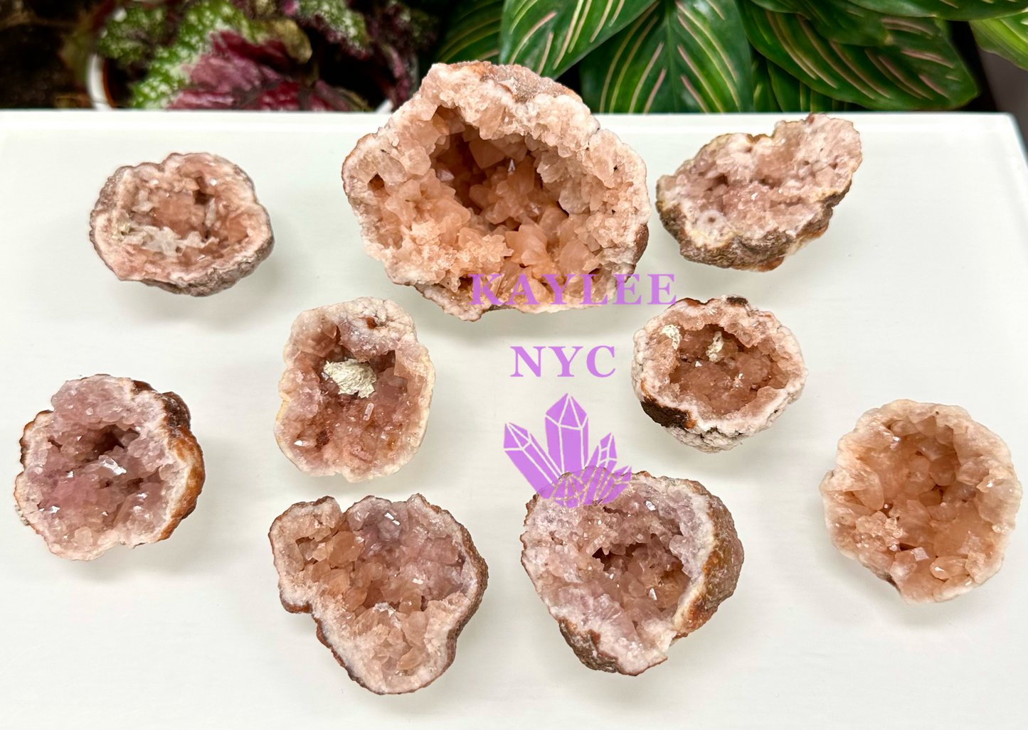 1 lb Natural Pink Amethyst Geode Crystal Raw