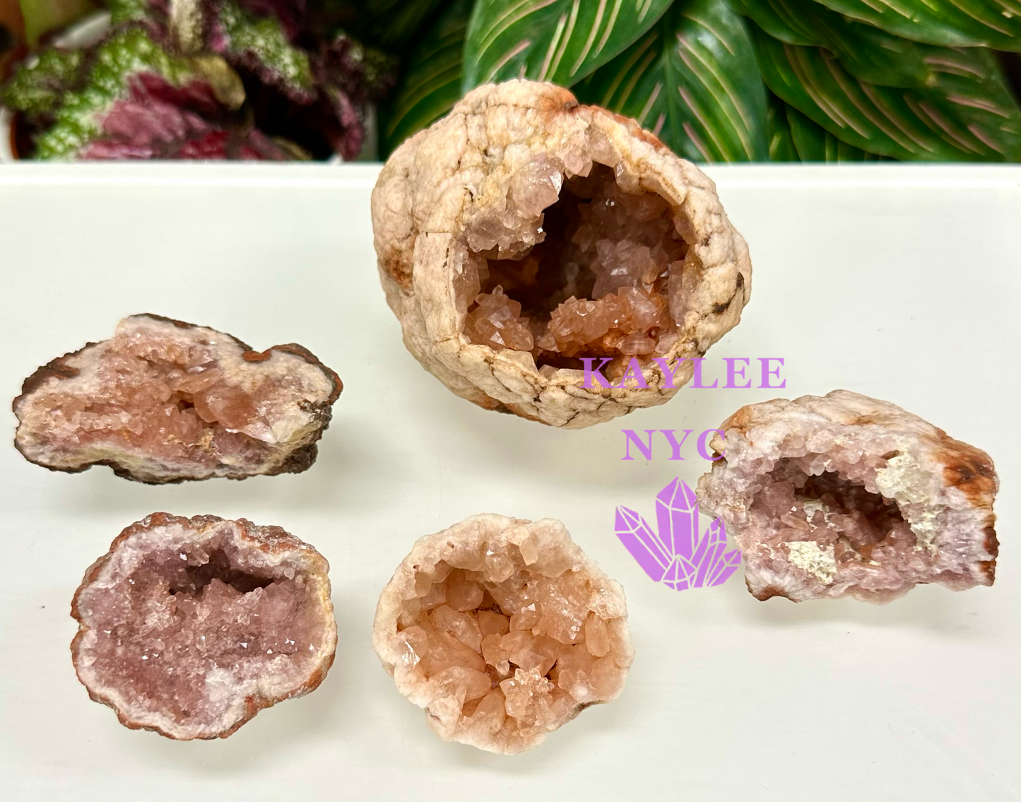 1 lb Natural Pink Amethyst Geode Crystal Raw