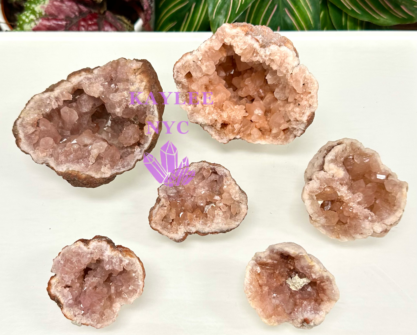 1 lb Natural Pink Amethyst Geode Crystal Raw