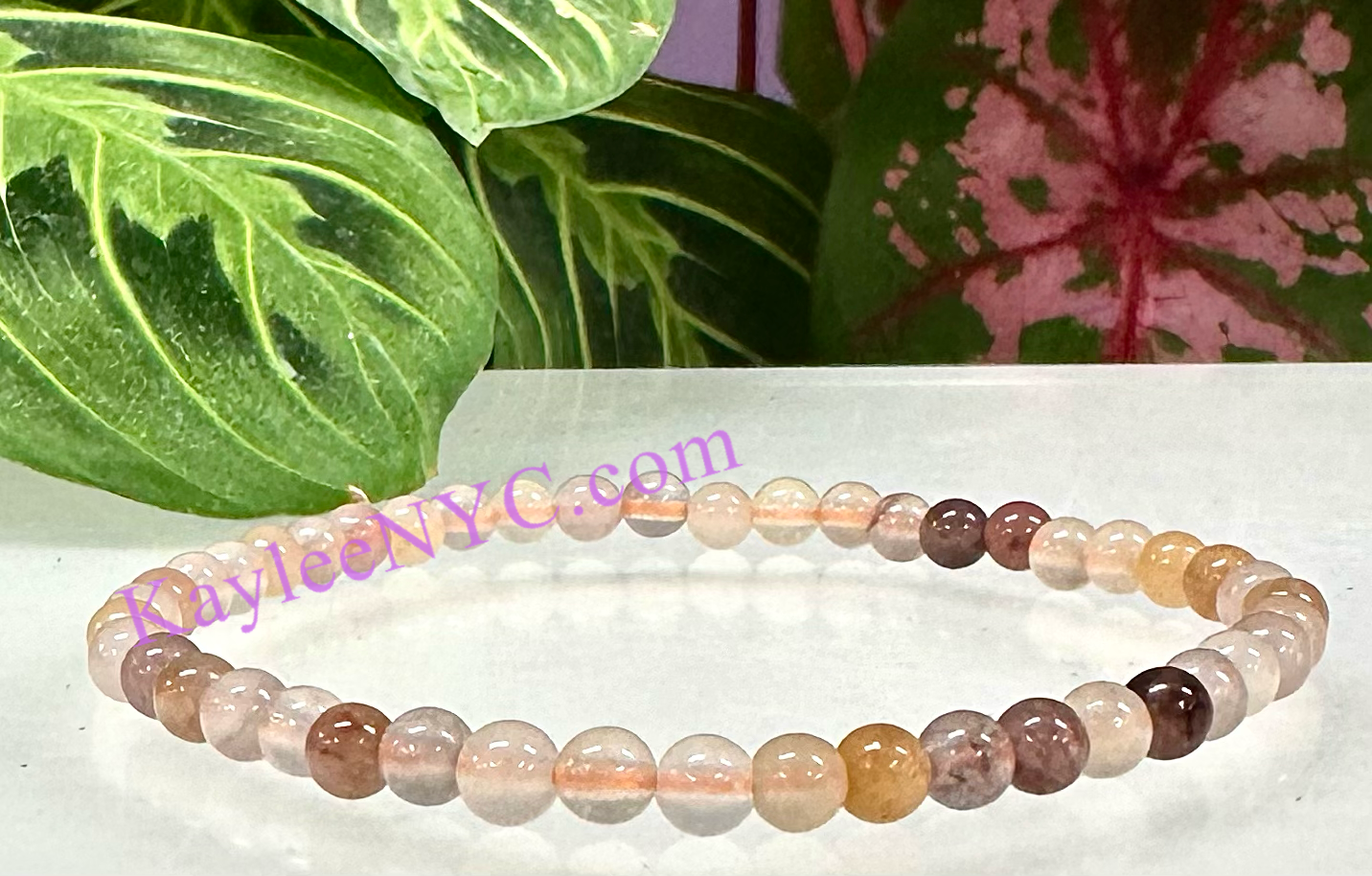 6pcs 4mm Natural Pink Aventurine Stretch Bracelet 7.5”