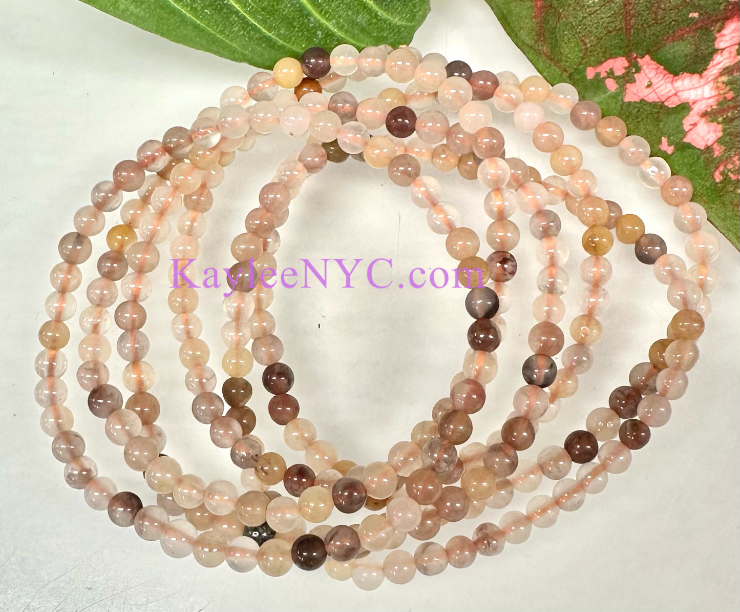 6pcs 4mm Natural Pink Aventurine Stretch Bracelet 7.5”