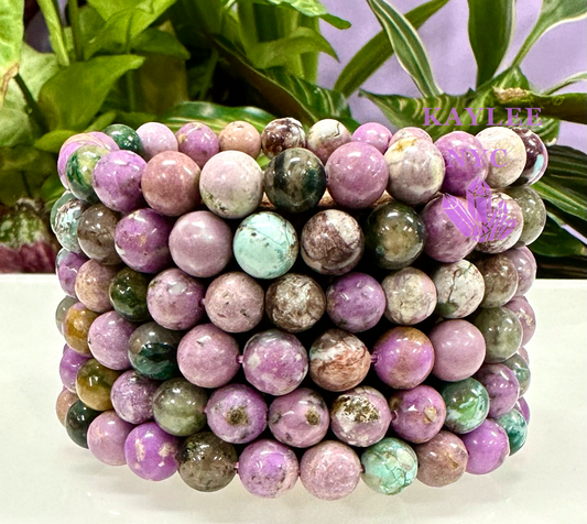 6 PCs Natural Phosphosiderite 8mm 7.5” Stretch Bracelet