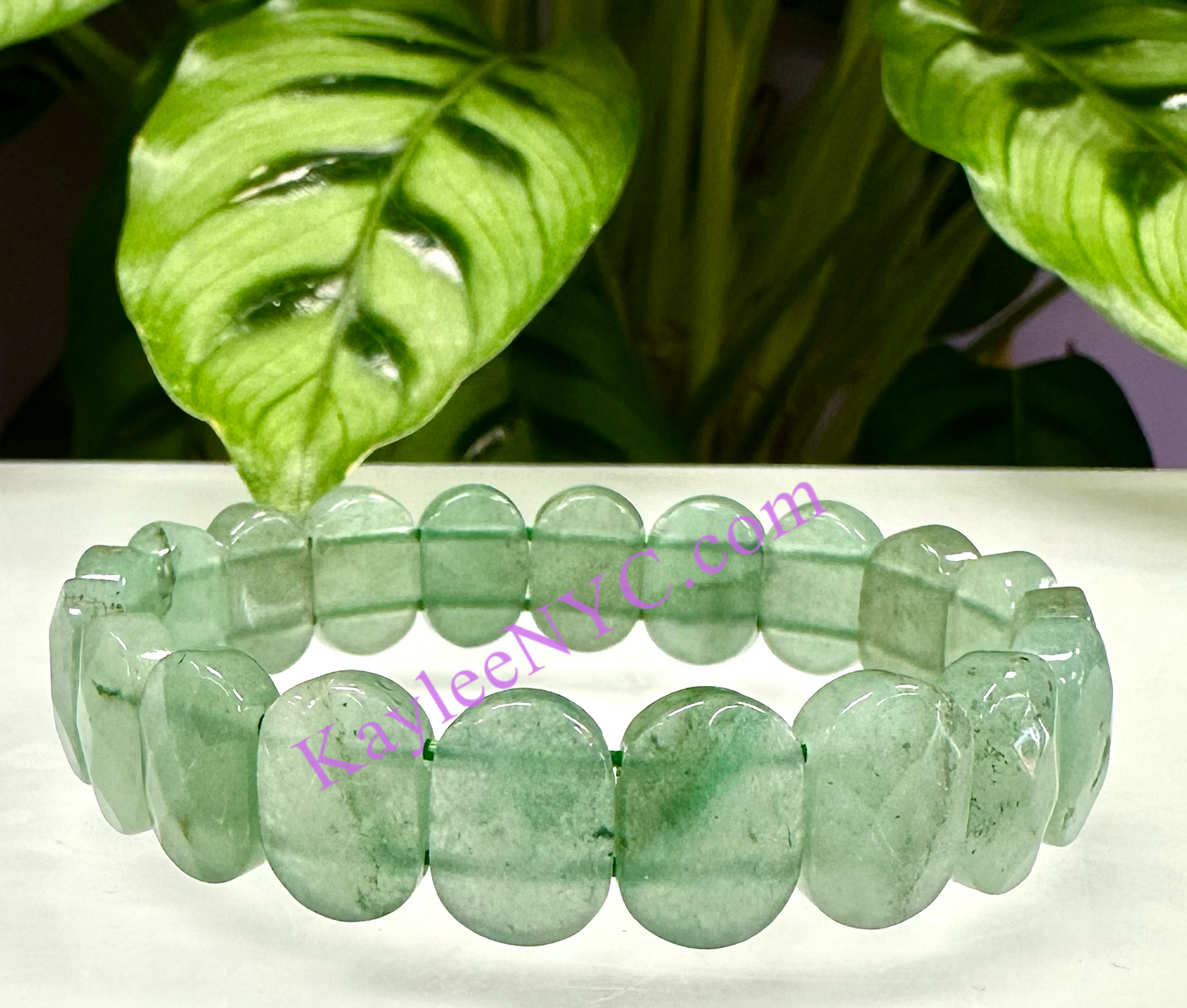 6 Pcs 15mm Natural Aventurine Faceted Stretch Bracelet 7.5” Crystal Healing Energy