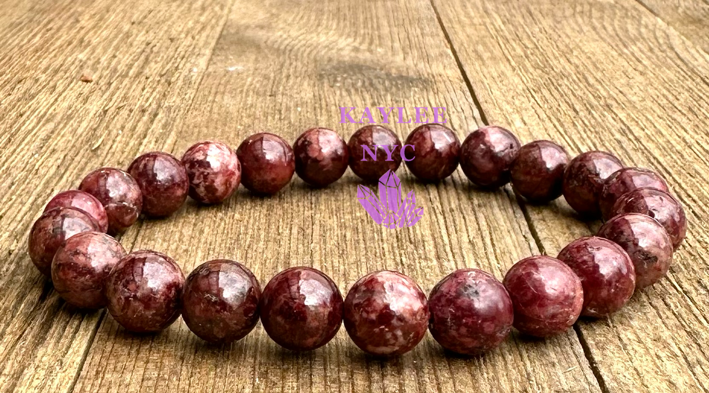 6 PCs Natural Eudialyte 8mm 7.5” Stretch Bracelet