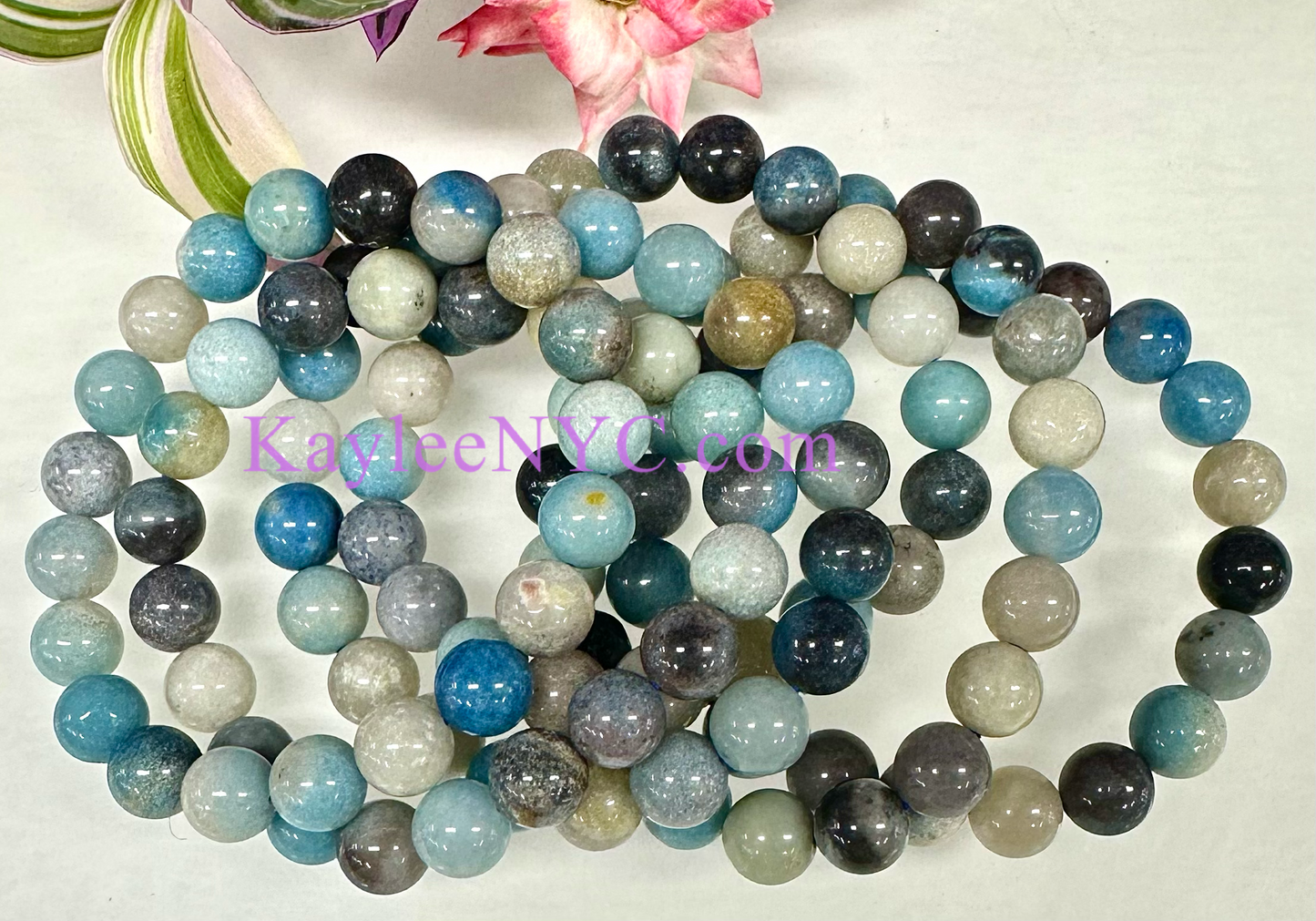 6 PCs 10mm Natural Trolleite Crystal Healing Stretch Bracelet 7.5”