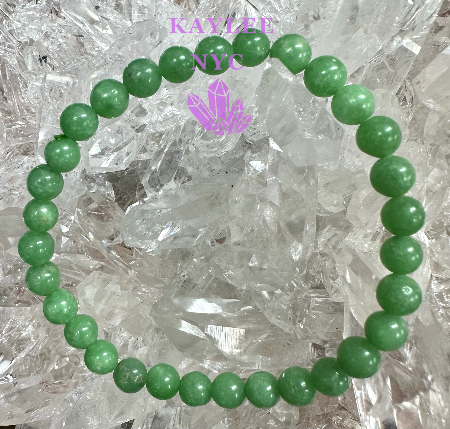 6 PCs Natural Green Jade 6mm 7.5” Stretch Bracelet