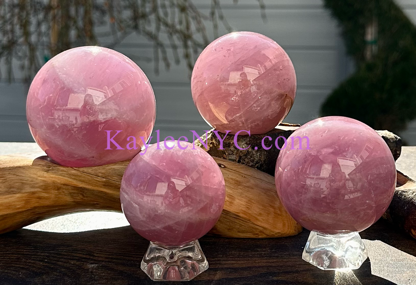 Wholesale Lot 4-5 pcs Natural Lavender Rose Quartz Spheres Crystal Ball