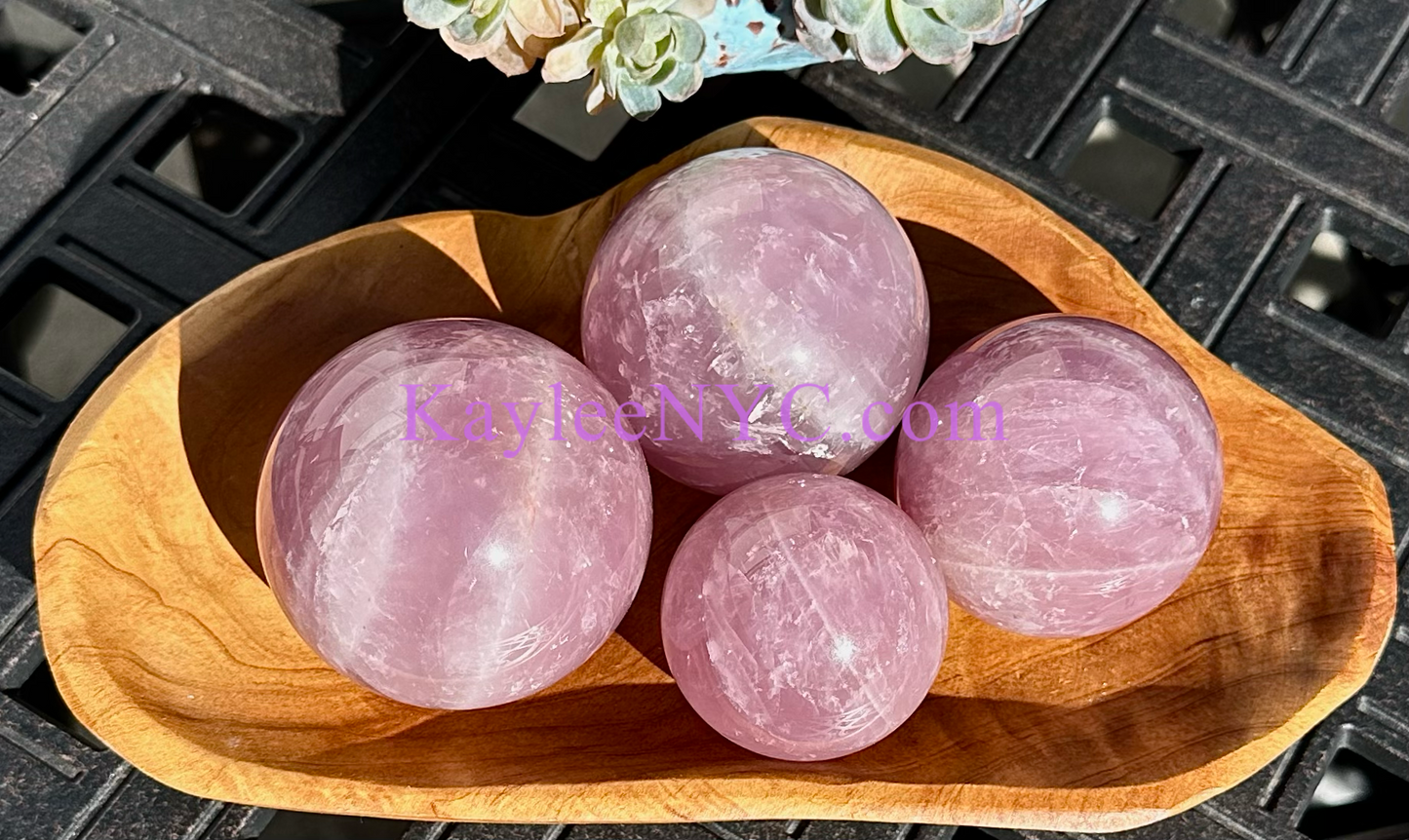 Wholesale Lot 4-5 pcs Natural Lavender Rose Quartz Spheres Crystal Ball