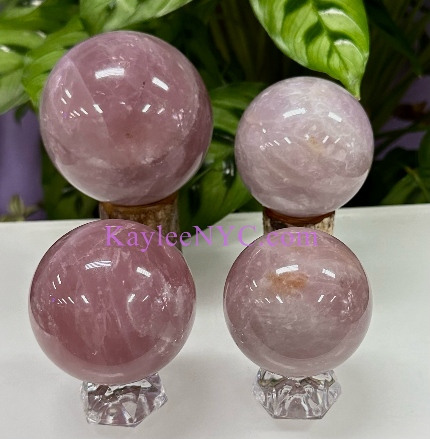 Wholesale Lot 4-5 pcs Natural Lavender Rose Quartz Spheres Crystal Ball