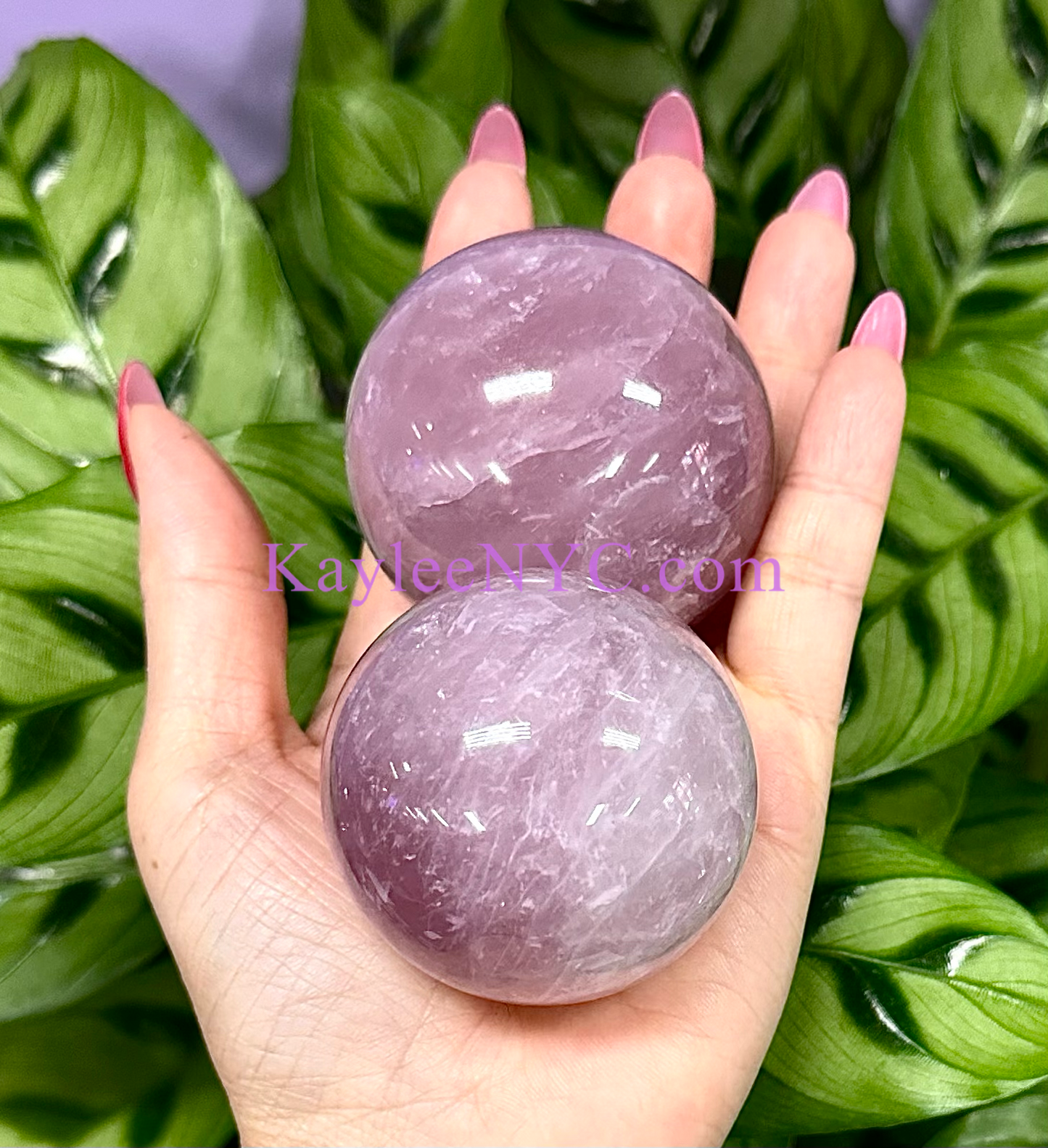 Wholesale Lot 4-5 pcs Natural Lavender Rose Quartz Spheres Crystal Ball