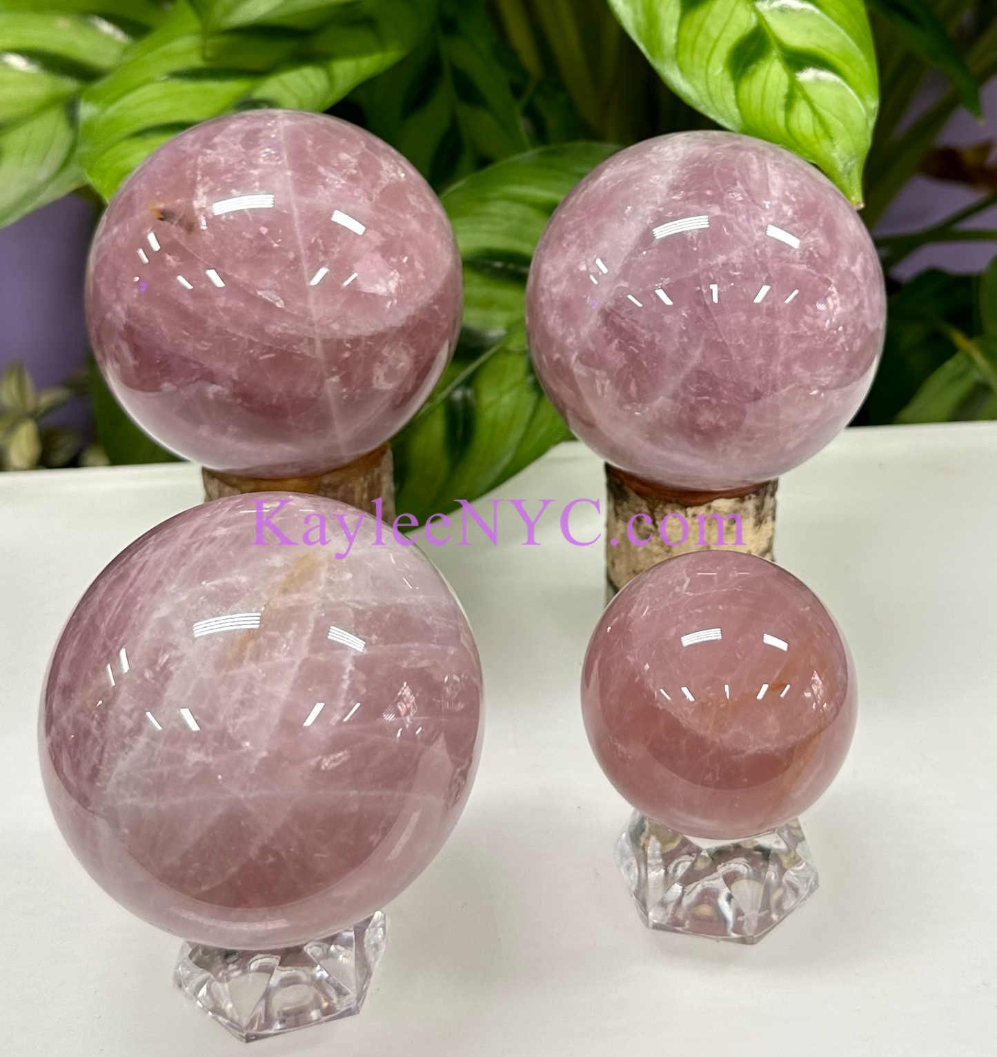 Wholesale Lot 4-5 pcs Natural Lavender Rose Quartz Spheres Crystal Ball