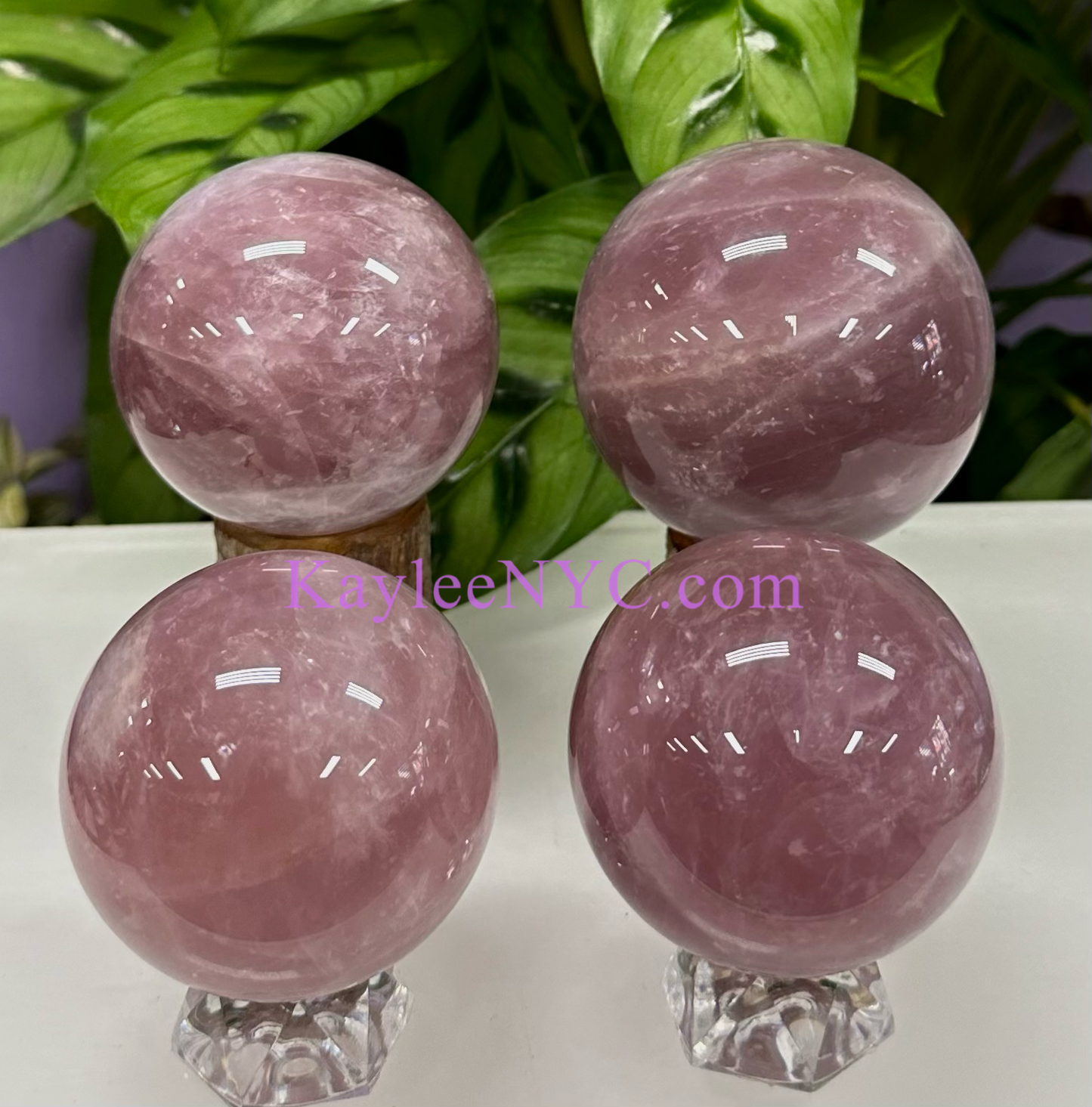 Wholesale Lot 4-5 pcs Natural Lavender Rose Quartz Spheres Crystal Ball