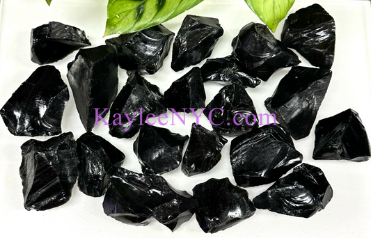 2 lb Natural Black Obsidian Raw Crystal