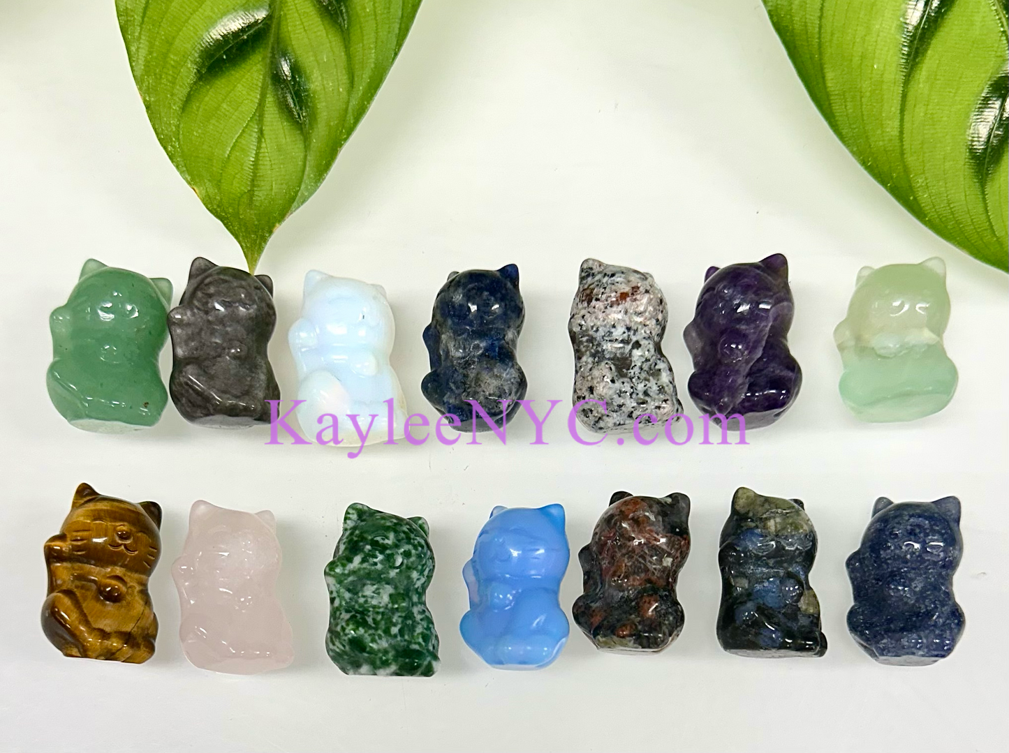 14 PCs 3cm Crystal Lucky Cats