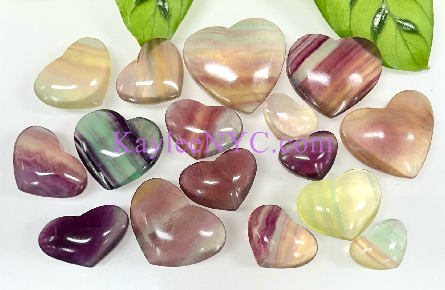 Wholesale 2 Lb Lot Natural Candy Fluorite Heart Crystal Energy