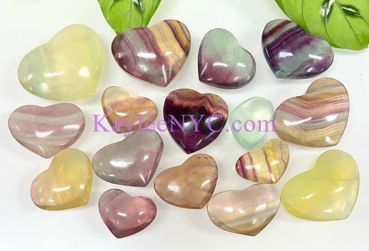 Wholesale 2 Lb Lot Natural Candy Fluorite Heart Crystal Energy