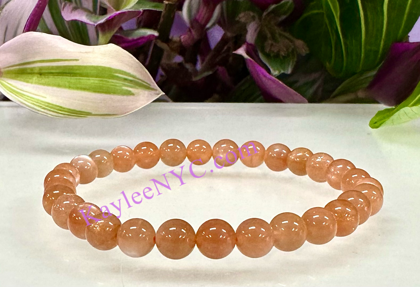 Wholesale 6 Pcs Natural Peach Moonstone 6mm 7.5” Stretch Bracelet Crystal Healing Energy