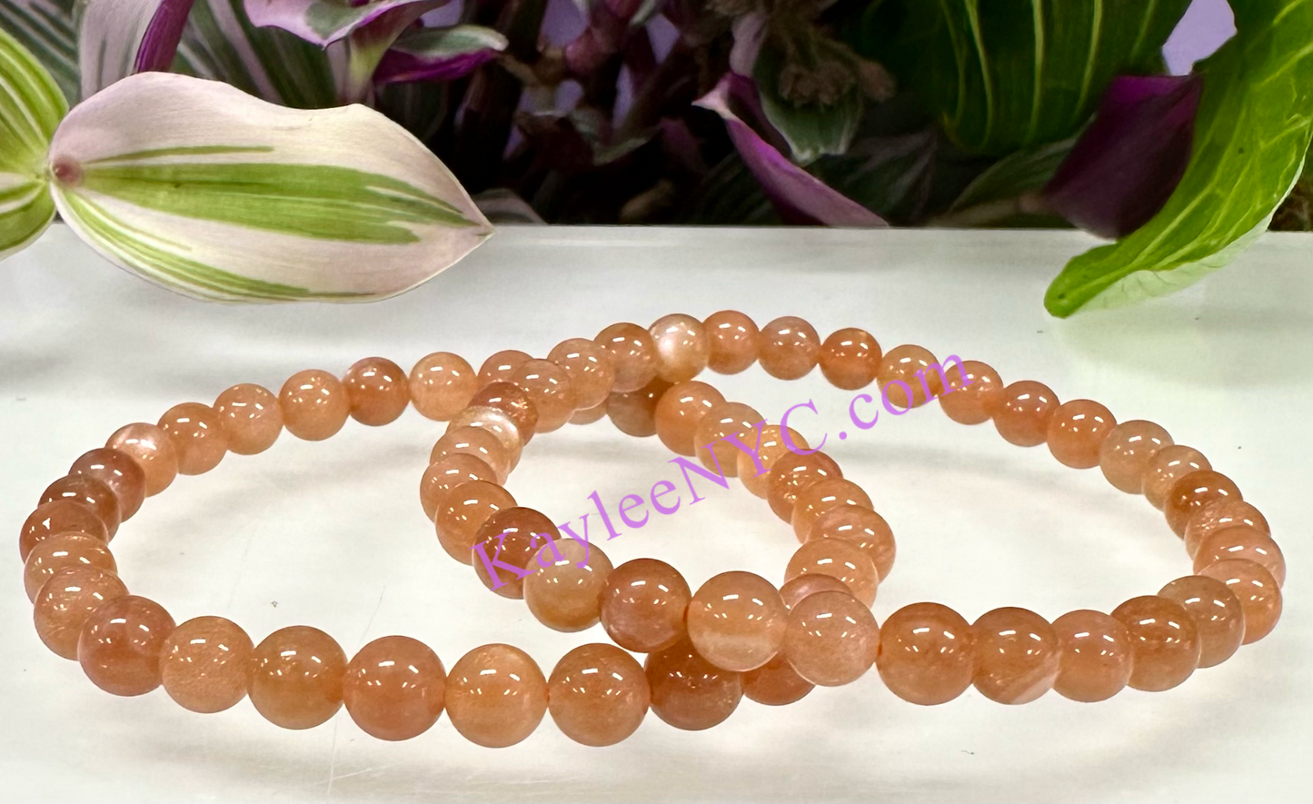 Wholesale 6 Pcs Natural Peach Moonstone 6mm 7.5” Stretch Bracelet Crystal Healing Energy