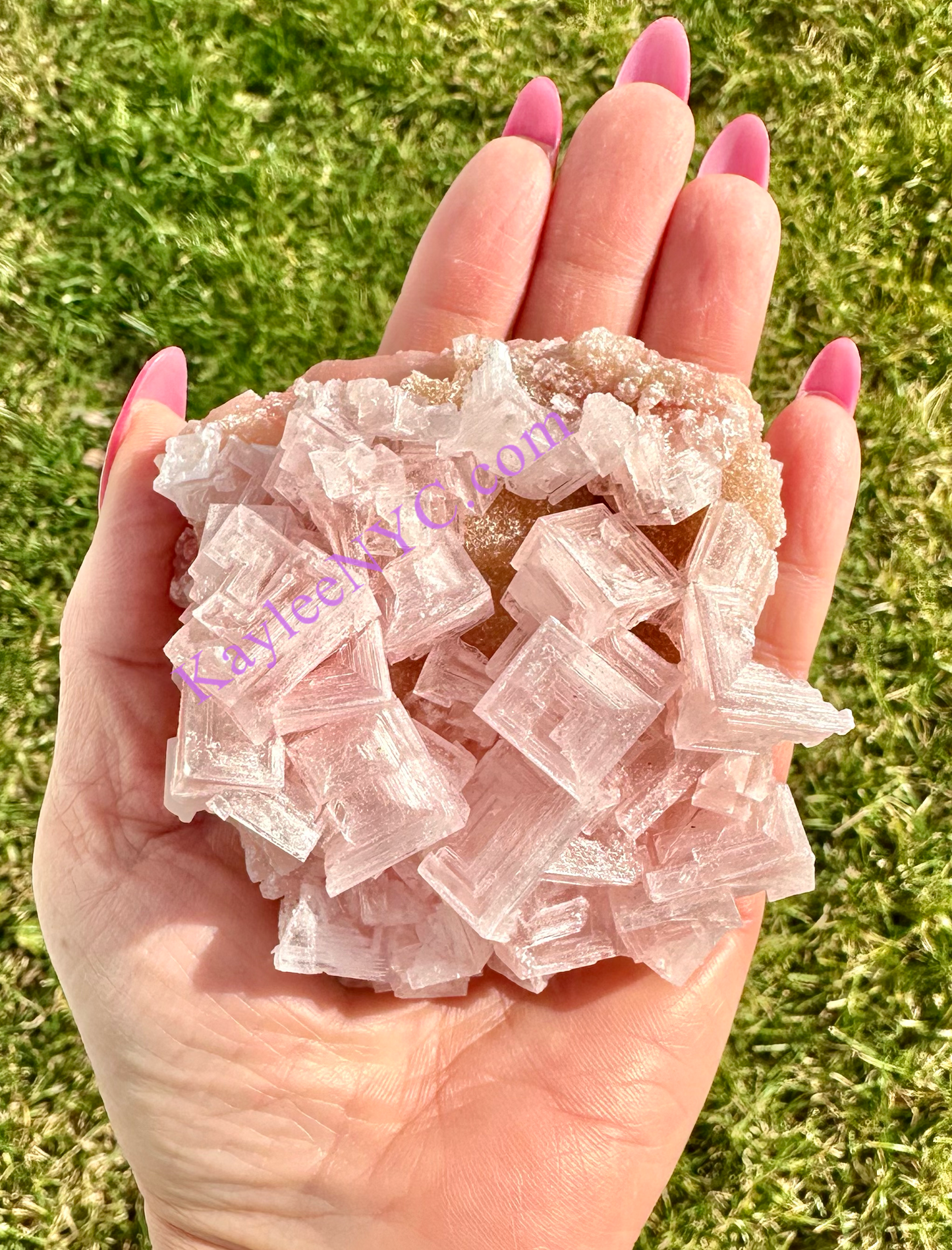 3 PCs Natural Pink Halite Specimen Crystal Raw