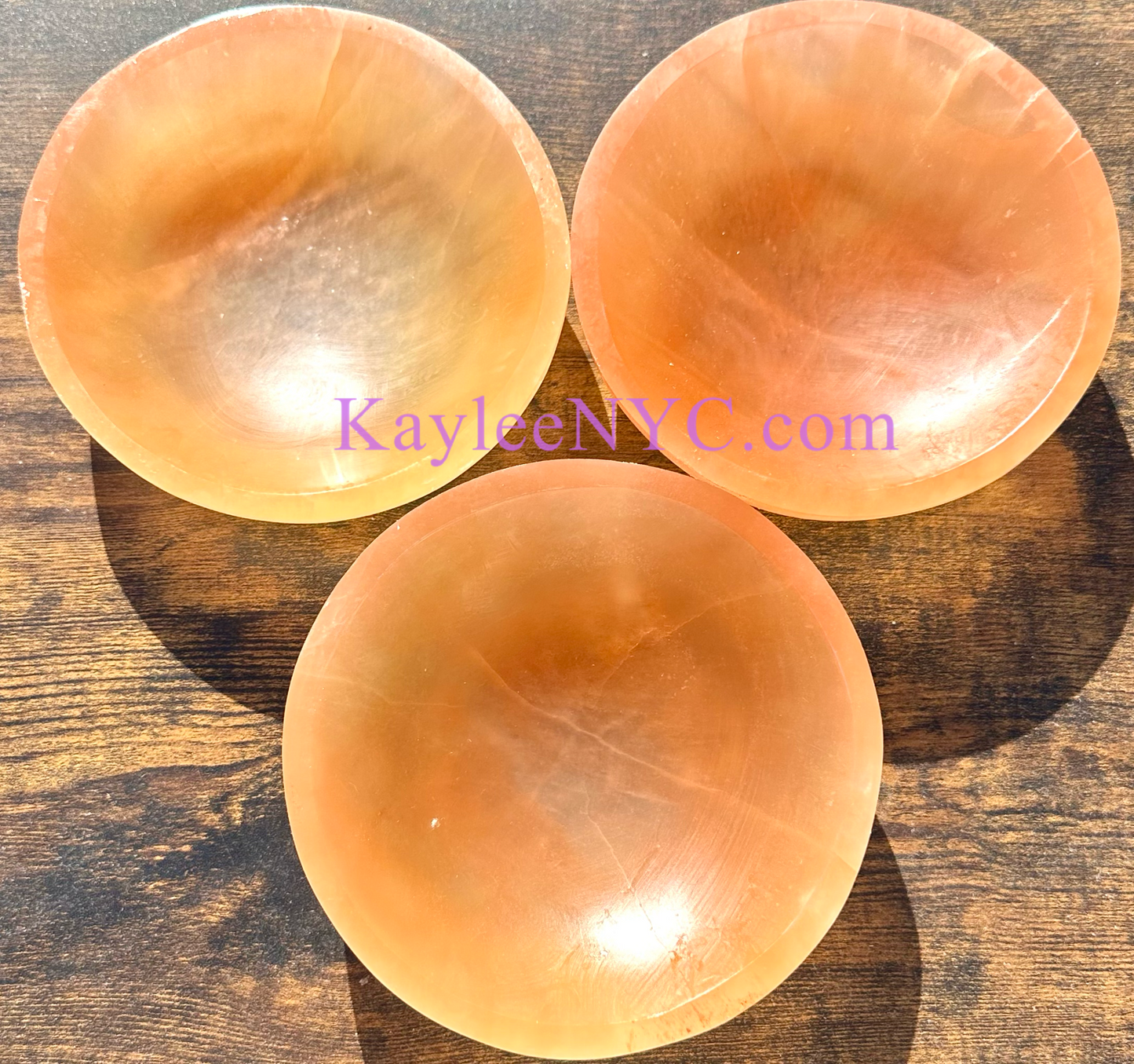 3 PCs large Natural Selenite aka Satin Spar Bowl