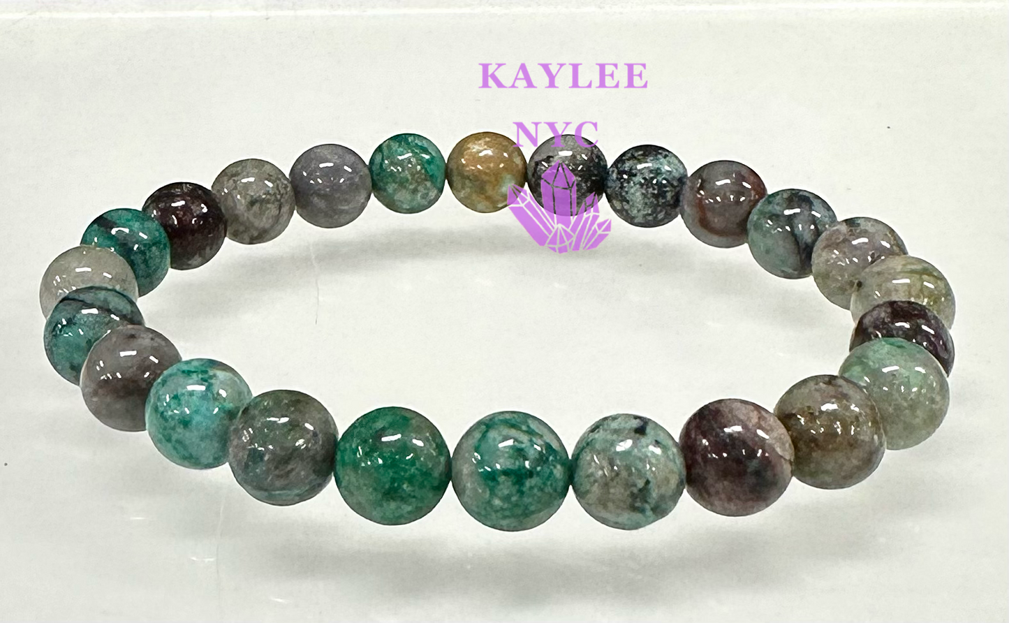 6pcs Natural Chrysocolla Fynchenite Stretch Bracelet